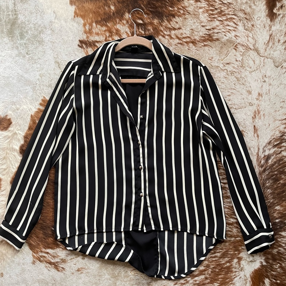 Black & White Long Sleeve Button Down